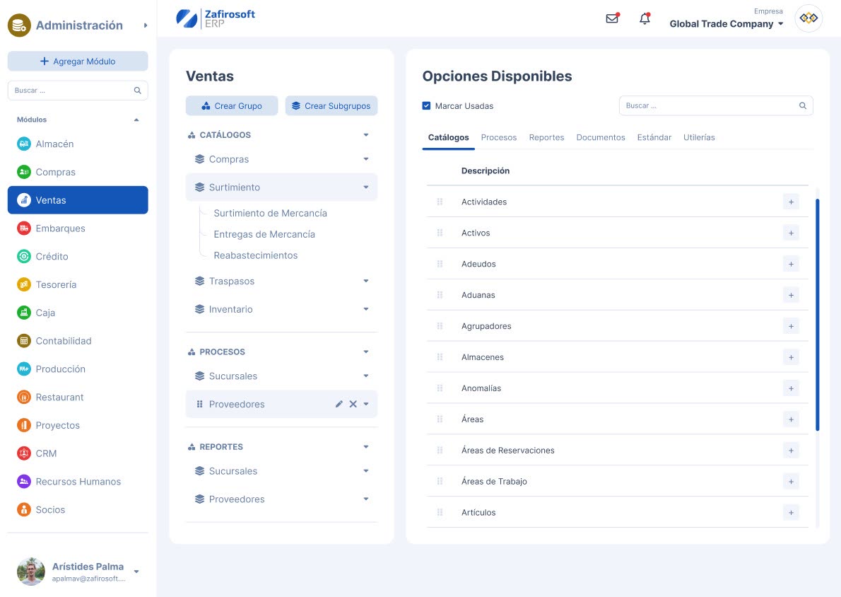 Ventas de Zafirosoft ERP para retail